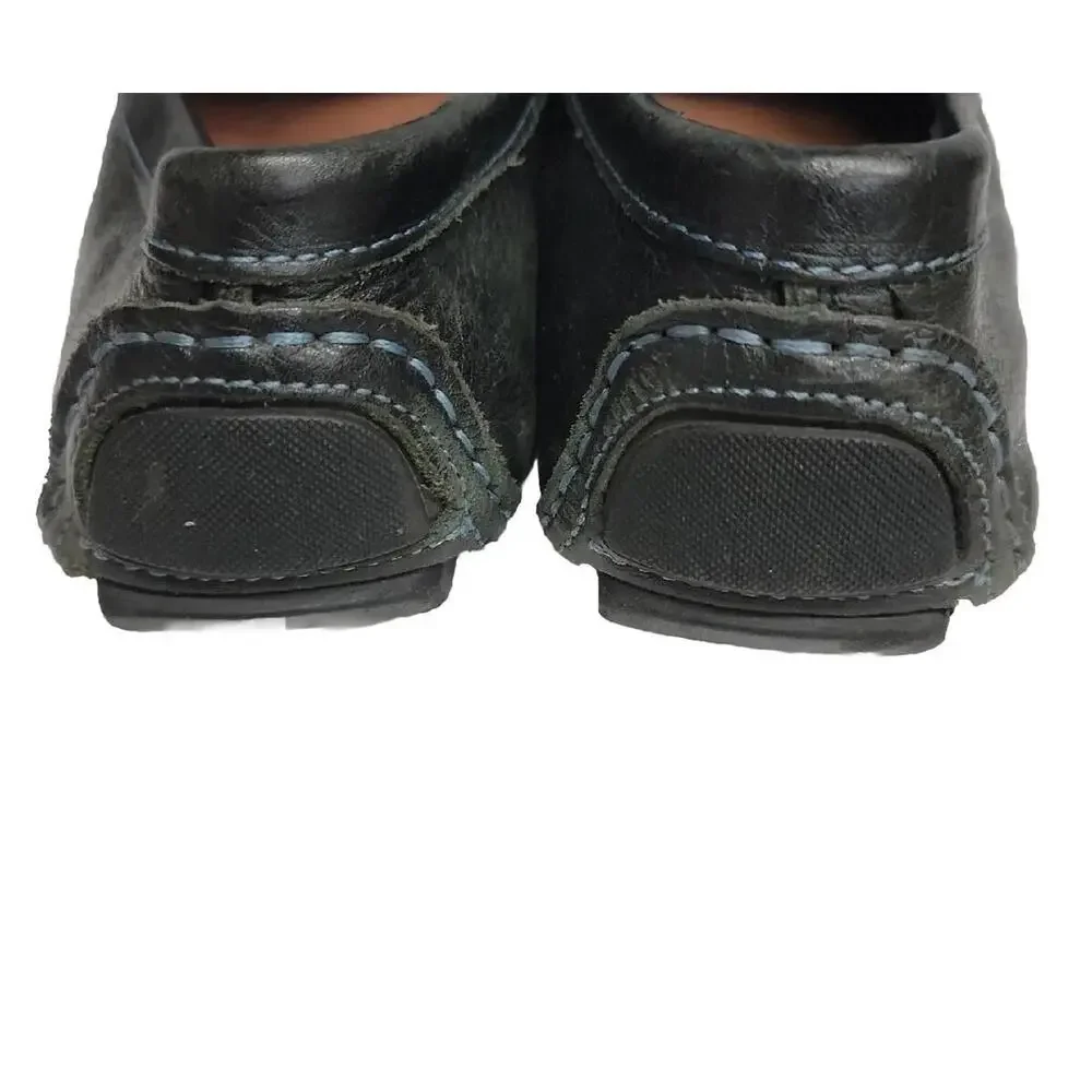 Donald J. Pliner Vinco 3 Penny Mens Loafer Driver Black Pebbled Leather US 9.5 M